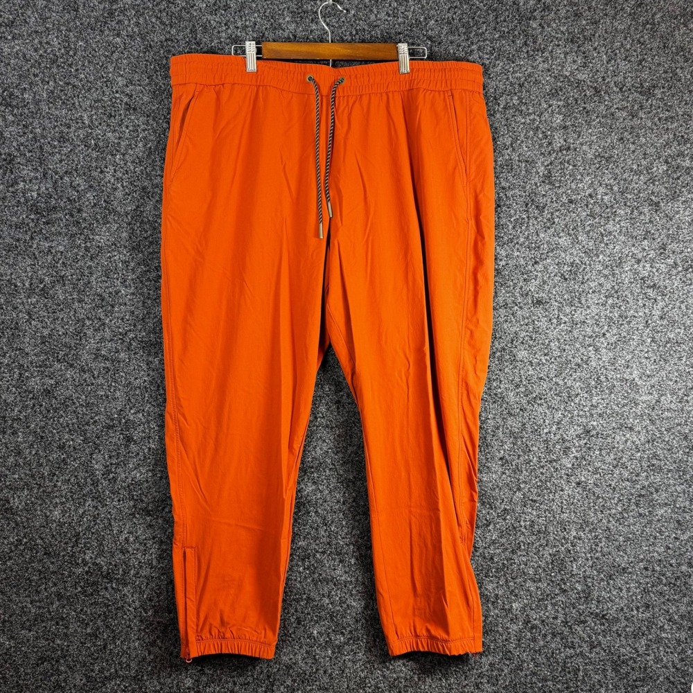 Bonobos Mens XXL Regular Orange Performance Jogger Pants Zipped Cuffs Stretch